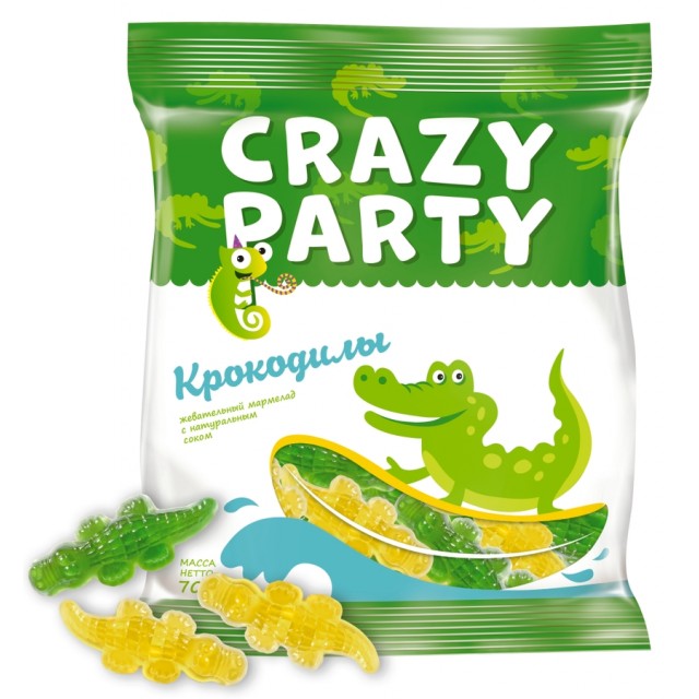 мармелад жевательный фигурный "крокодилы" 70 г, акф 