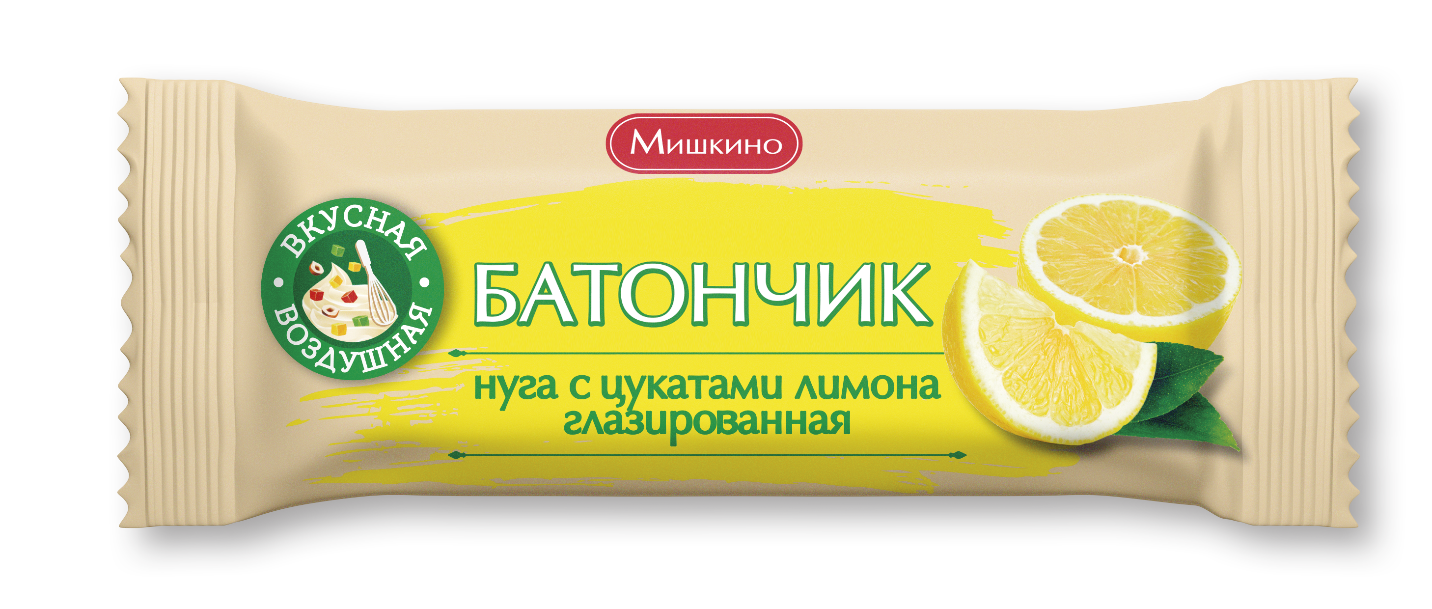 батончик  нуга с цук. лимона глазир. мишкино 50г