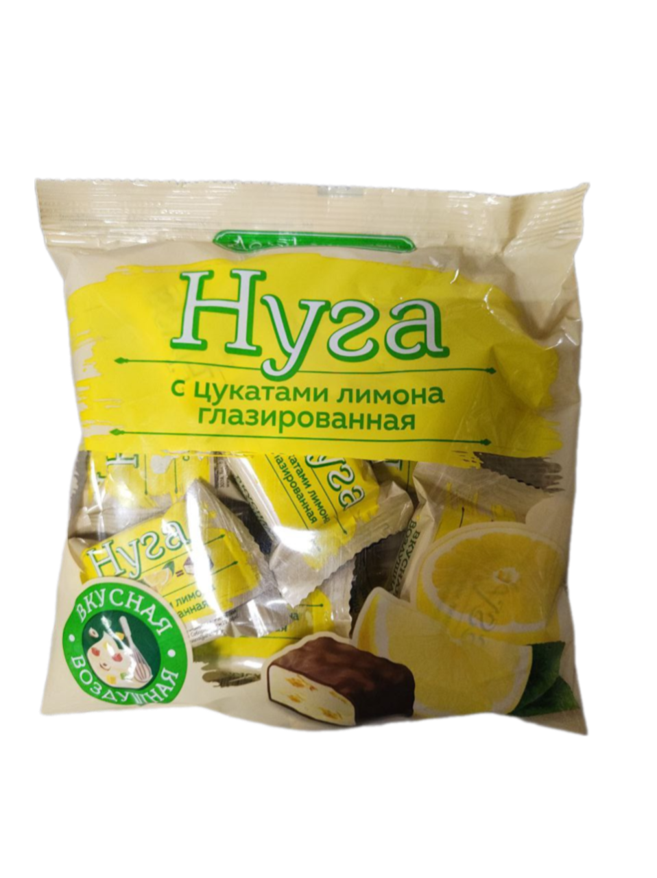 конфеты нуга с цук. лимона  глазир. деликатесса  240г  