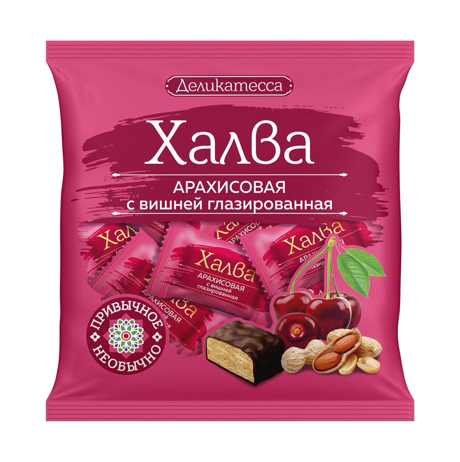 конфеты халва арахис с вишней деликатесса 240г  