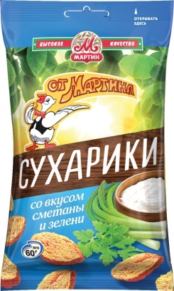 сухарики «от мартина» сметана и зелень 60г