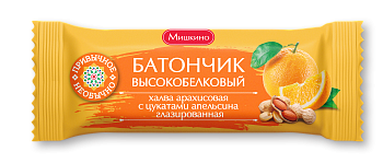 батончик  халва арахис с цук. апельсина глазир. мишкино 50г