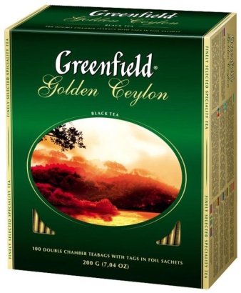 чай greenfield golden ceylon чёрный 100 пакетиков в упаковке