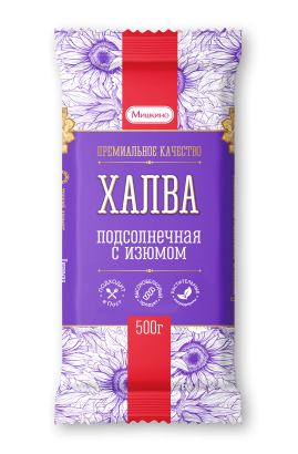 халва подсол. с изюмом мишкино 500г