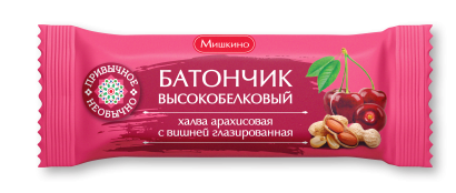 батончик  халва арахис с вишней глазир. мишкино 50г