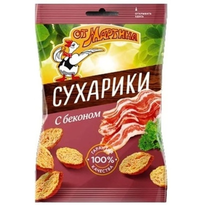 сухарики «от мартина» бекон 60г