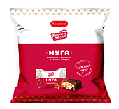 конфеты нуга с арахисом и клюквой глазир. мишкино счастье 240г  