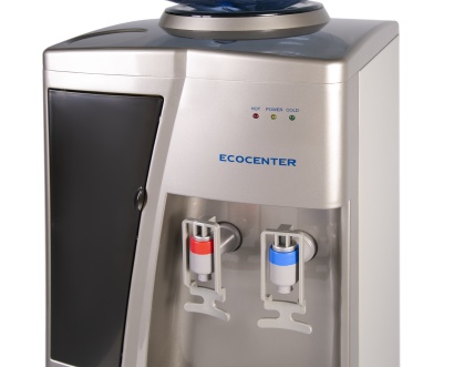 кулер (диспенсер) ecocenter s-f30f с холодильником , серо-бежевый металлик фото 2